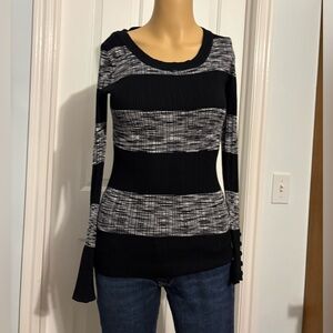 Pink Republic Black and Gray Knit Top
